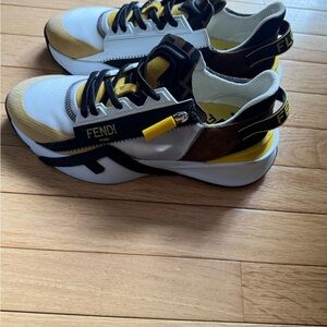 Fendi Flow Sneakers
White & Yellow leather low-tops